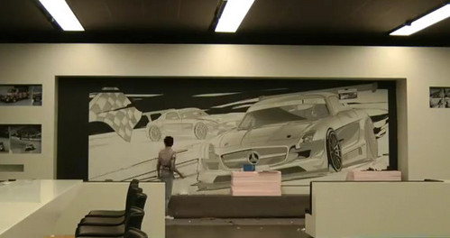 sls gt3 sketch sls gt3 sketch at Mercedes SLS GT3 Tape Sketch Time Lapse Video