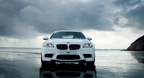 white m5 at Video: White BMW M5 Drifting at Pendine Sands