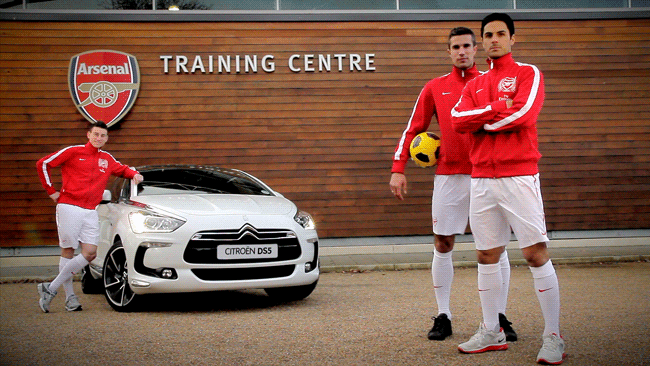 CitroenDS5ArsenalCinemagraphBreeze1 at Cinemagraphs: Citroen DS5 and Arsenal Players