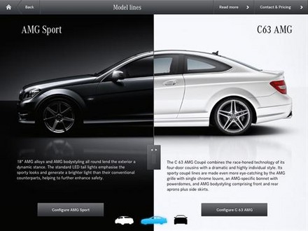 Mercedes ipad app 1 at Mercedes C Class iPad Brochure App Launched