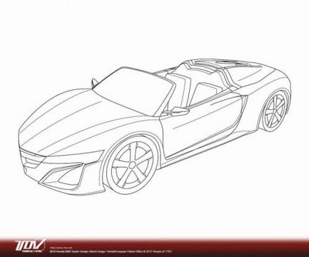 Honda NSX Cabrio Patent 1 at Honda NSX Cabrio Patent Drawings Surface Online