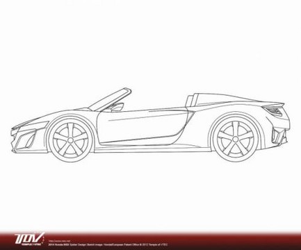 Honda NSX Cabrio Patent 2 at Honda NSX Cabrio Patent Drawings Surface Online