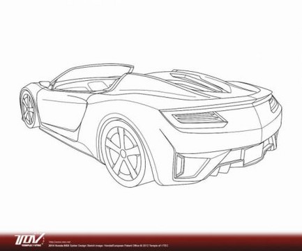 Honda NSX Cabrio Patent 3 at Honda NSX Cabrio Patent Drawings Surface Online