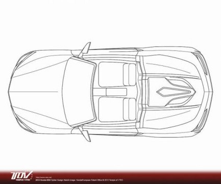 Honda NSX Cabrio Patent 4 at Honda NSX Cabrio Patent Drawings Surface Online