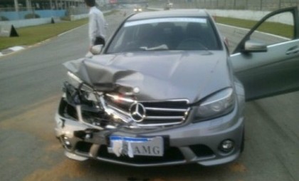 journalist crash 2 at Balls Up: Journalists Crash Mercedes SLS and C63 AMG