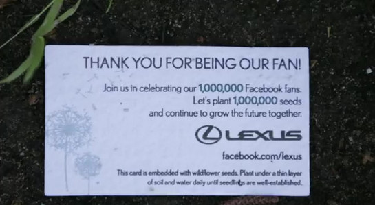 lexus fan seeds at Lexus Celebrates 1 Millionth Facebook Fan... with Seeds!