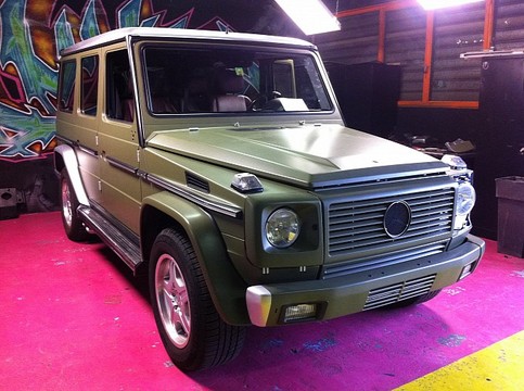 Army Green G55 1 at Mercedes G55 Wrapped In Army Green