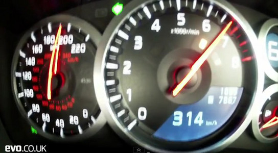 GTR top speed at Nissan GTR Track Pack Flat Out On The Autobahn