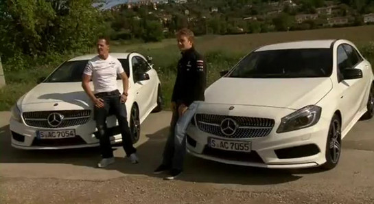 Schumi A Class at Schumacher and Rosberg Check Out Mercedes A250