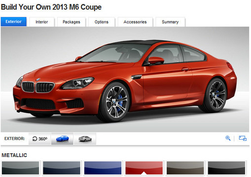 m6 configurator at 2013 BMW M5 and M6 Online Configurators Launched