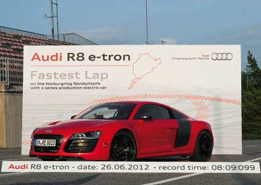 Audi R8 e tron Ring at Audi R8 e tron Sets 8:09 Nurburgring Lap Record