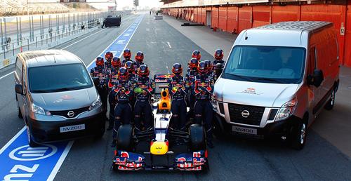 Red Bull F1 Racing Nissan Vans at Nissan Becomes Red Bull F1 Racing Van Supplier