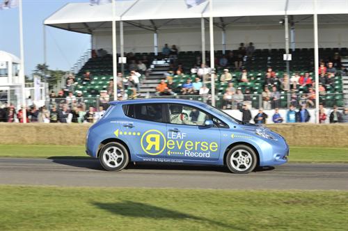 Nissan LEAF Reverse Record 2 at Video: Nissan LEAF Reverse Record at Goodwood FoS