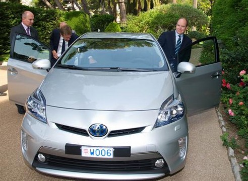 Prince Albert II of Monaco 2 at Prince Albert Gets Europes First Toyota Prius Plug in Hybrid