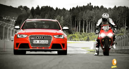 RS4 Ducati at Video: New Audi RS4 vs Ducati Panigale