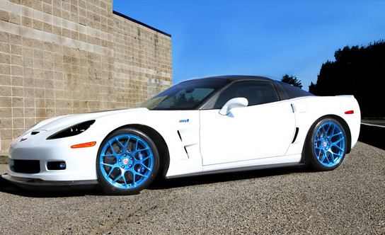 Corvette ZR1 blue wheels 1 at Blue HRE Wheels On Corvette ZR1