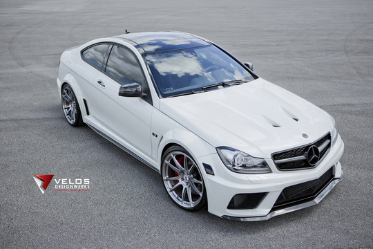 Mercedes C63 Black with HRE Wheels 1 at Velos Mercedes C63 Black with HRE Wheels