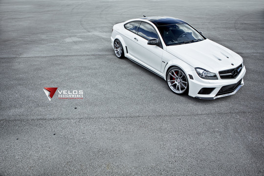 Mercedes C63 Black with HRE Wheels 2 at Velos Mercedes C63 Black with HRE Wheels