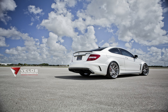 Mercedes C63 Black with HRE Wheels 3 at Velos Mercedes C63 Black with HRE Wheels