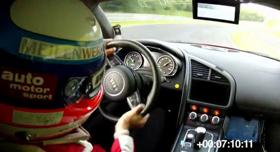 e tron video at Audi R8 e tron Nurburgring Lap Video