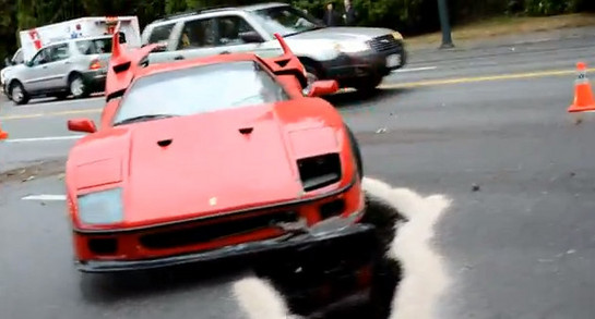 f40 crash 1 at Ferrari F40 Crashed In The Rain   Video