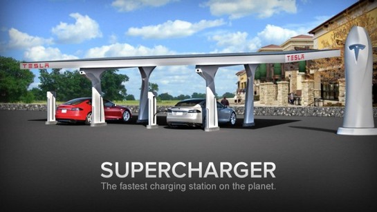 tesla supercharger fast charging system at Elon Musk Explains Tesla Supercharger Charging Station
