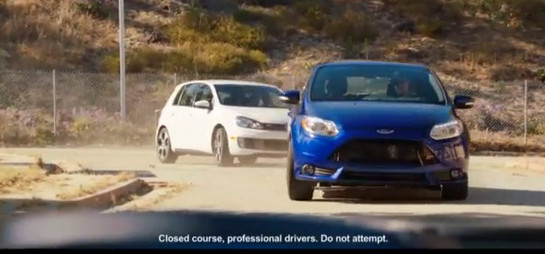 focus vs golf 1 at Ford Pits Focus ST Against VW GTI   Video