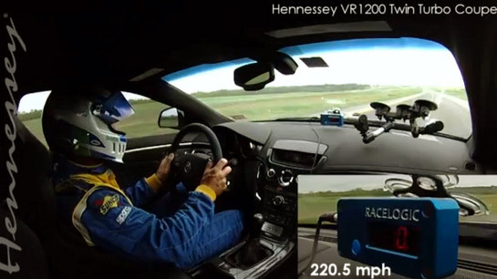 henne vr1200 at 1200 hp Hennessey Cadillac CTS V Hits 220 mph   Video