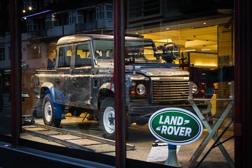 skyfall rover 1 at SKYFALL Land Rover Defender on Display at Harrods