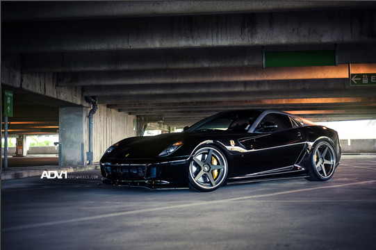 black 599 adv1 5 at Blacked Out Ferrari 599 On ADV1 Track Spec Wheels