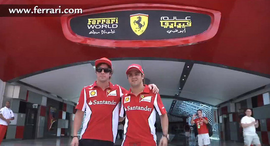 ferrari in abu dhabi1 at Alonso and Massa Visit Ferrari World Abu Dhabi