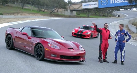 Corvette vs ZR1 545x293 at Corvette ZR1 Beats SRT Viper at Laguna Seca   Video