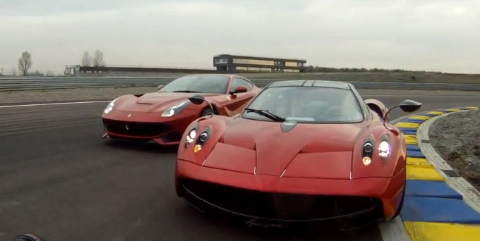 F12 and Huayra at Onboard Huayra With Horachio Pagani   Video