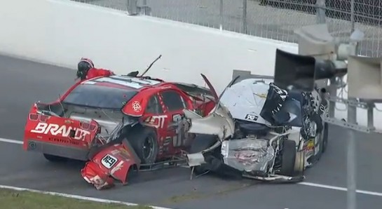 2013 Daytona 500 crash 545x298 at 33 Spectators Injured in Horrific Daytona 500 Crash   Videos