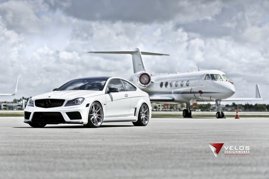 Mercedes C63 Black with HRE Wheels 4 at Velos Mercedes C63 Black Promo Video