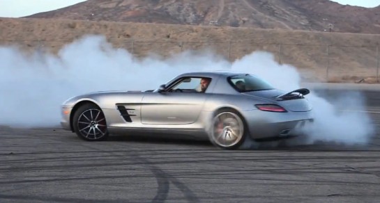 SLS GT Action 545x292 at Mercedes SLS GT in Action at Willow Springs