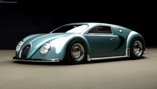Veyron Beetle1 545x311 at Rendering: Beetle inspired Bugatti Veyron