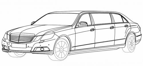 eclass limo sketch 1 at Mercedes Benz E Class stretch limo sketches