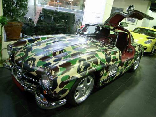 mercedes benz amg 300sl nigo 1 at Nigos camouflaged Mercedes 300 SL Gullwing