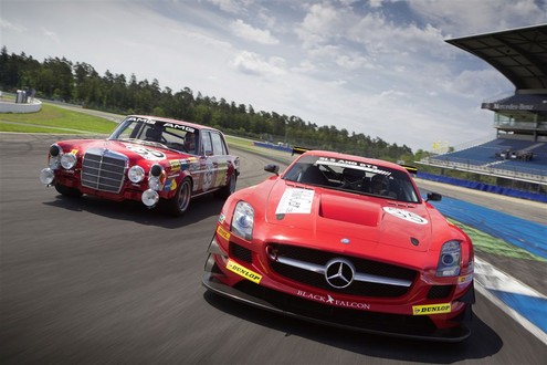 sls SEL 6.8 AMG Livery 2 at Black Falcon Mercedes SLS GT3 Red Pig Video