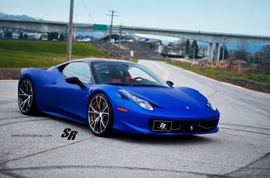 Blue Ferrari 458 Italia on PUR 4 545x359 at Gallery: Blue Ferrari 458 Italia on PUR Wheels