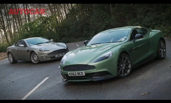 vanquish old vs new 545x329 at New Aston Martin Vanquish vs Its Old Man   Video