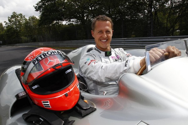 Michael Schumacher at Ring 600x400 at Michael Schumacher to Drive a 2011 Silver Arrow on the Nurburgring