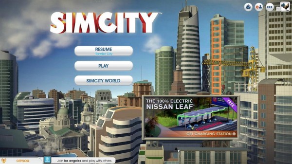 Nissan LEAF Sim City 1 600x337 at Nissan LEAF Now Available in SimCity   Video