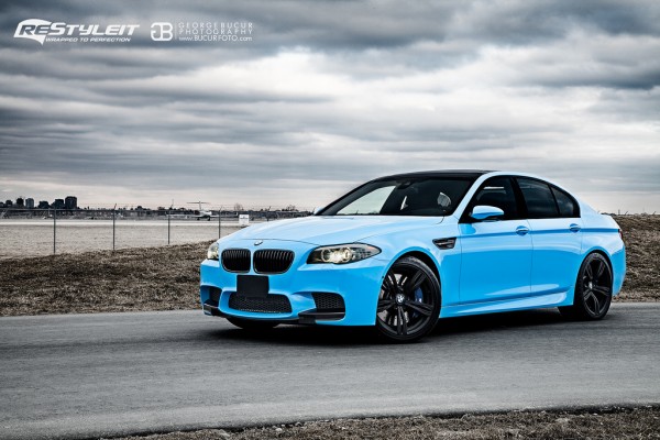 Olympic Blue M5 1 600x400 at BMW M5 F10 Wrapped in Olympic Blue by ReStyleIt