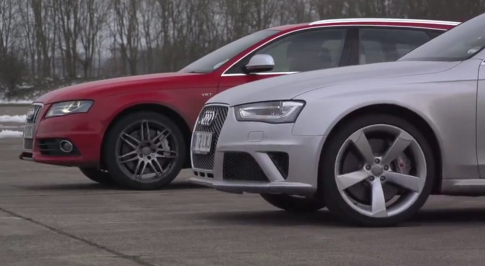 S4 vs RS4 at Chris Harris Video: Audi RS4 vs Tuned Audi S4