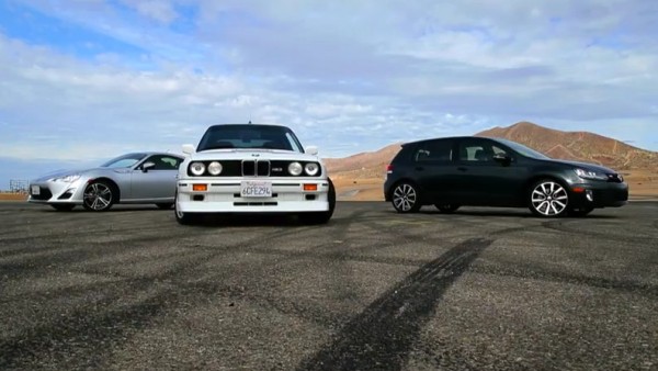 m3 vs fr s vs GTI 600x338 at Three Way Fun: BMW M3 E30 vs Scion FR S vs VW GTI