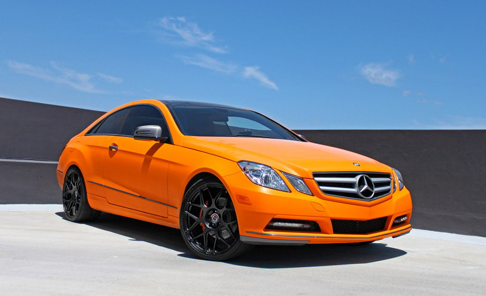Sunkist Orange Mercedes E Coupe 1 at Sunkist Orange Mercedes E Coupe on HRE Wheels