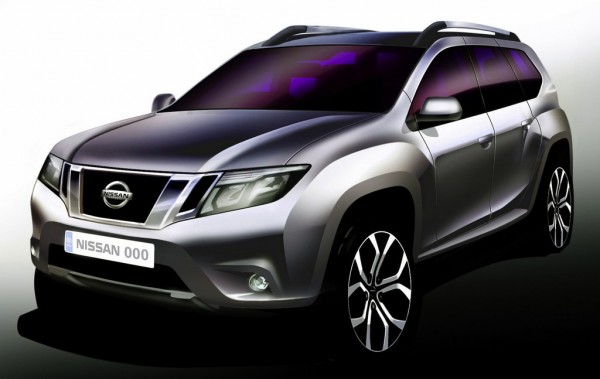 Nissan Terrano Sketch 600x379 at Preview: New Nissan Terrano Based On Dacia Duster