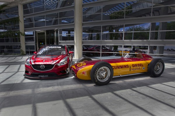 1952 meets 2013 at Indy 600x400 at Mazda6 Diesel Scores Class Win At Indianapolis 